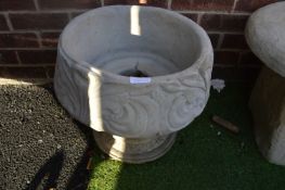 Circular Planter with Tulip Design
