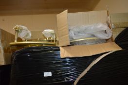 *~222 Circular Brass Three Lamp Fittings