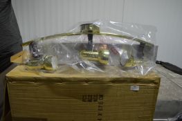 *Pallet of ~60 Polished Brass Three Lamp Ceiling L