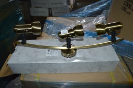 *Four Boxes of 12 Antique Brass Three Lamp Ceiling