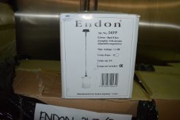 *Six Boxes of 12 Endon 243-P Opal Glass Pendant Li