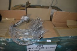 *~89 Satin Silver Eight Light Pendant Light Fittin