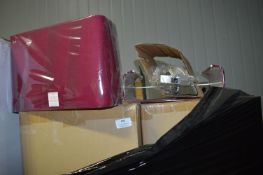 *~90 Chrome Wall Lights with Maroon Shades LIG-BAW