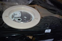 *Pallet of ~450 Beige Metal Rimmed Light Fittings