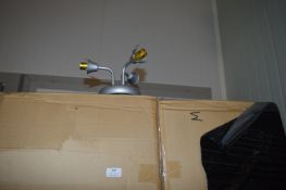 *~264 Grey Metal Three Lamp Light Fittings