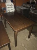 * Five Dark Wood Dining Tables 70cmx120cm