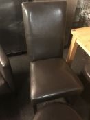 * Twelve High Back Dining Chairs Upholstered Brown