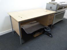 *Three Drawer Office Desk in Oak Finish