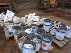 *Four Pallets and a Bag Containing Buckets of Bolt