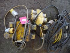 *Three Four-Way 110v Extension Leads