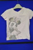 Next Girls Mini Mouse Pink T-Shirt Size: 6 Years