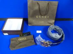 Gucci Black Leather Belt Size: 95.38