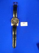 Accurist Gent's Wristwatch with Black Leather Stra