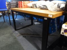 Lightwood Parque Effect Table with Black Steel Leg