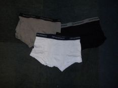 3 Pairs of Emporio Armani Men's Stretch Cotton Boxer Sorts Size: L (new)
