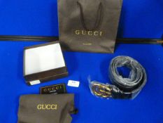 Gucci Black Leather Belt Size: 95.38