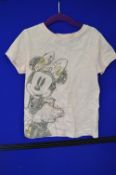 Next Girls Mini Mouse Pink T-Shirt Size: 7 Years