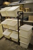 Trolley Rack with Nine Plastic Flour Bins