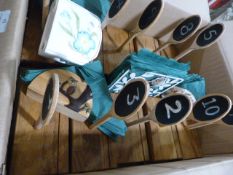 Novelty Spoon, Table Numbers, and Assorted Napkin