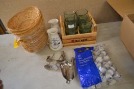 *Bacardi Glasses, Thermometers, Heverlee Carafes, Tealights, and Baskets