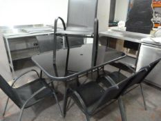 Glass Topped Garden Table ~140x89x72cm with Six S