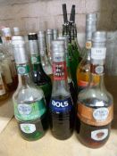 *Fifteen Part Used Bottles of Liqueur, Bols, etc.