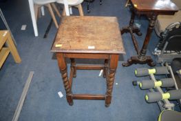 Edwardian Barley Twist Oak Square Occasional Table