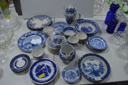 Blue & White Plates, Cups, Jugs, etc.