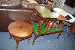 Two Coffee Tables, Nest of Tables, and a Newspaper