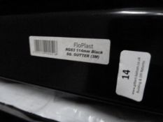 *6x 3m Lengths of Square Black Plastic Gutter