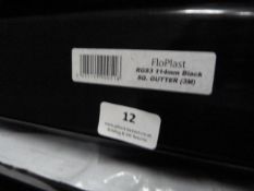 *6x 3m Lengths of Square Black Plastic Gutter