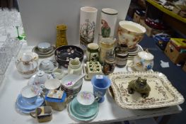 Vintage Pottery Vases, Meat Plates, etc.