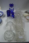 Glass Butter Dishes, Jelly Moulds and Storage Jars