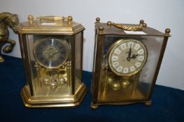 Two Large Brass Carriage Clocks