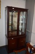 Mahogany Effect Glazed China Cabinet