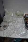Glass Serving Bowls, Vases, Decanter, etc.