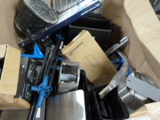 *Mixed Box Containing Shower Pumps, Waste Bins, Wheel Barrows, Flood Lights etc
