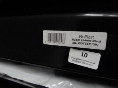 *6x 3m Lengths of Square Black Plastic Gutter