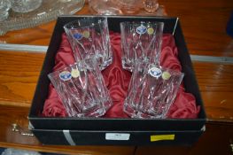 Box Set of Four Bohemia Lead Crystal Tumblers