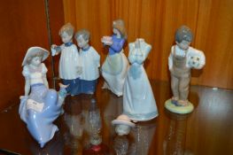 Four Nao Figurine plus One Damaged Figurine