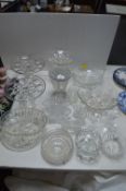 Glass Cake Stands, Trifle Bowls, Flower Vases, etc