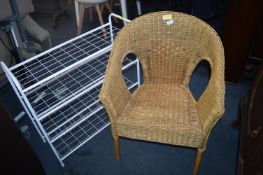 Cane Conservatory Chair, and a Shoe Rack