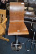 Bentwood & Chrome Gas-Lift Barstool