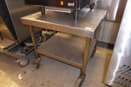 * S/S low level appliance table on castors 600w x 600d x 600h