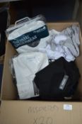 *20x Assorted Items; Regatta XL Thermal Long Johns, T-Shirts, Formal Shirts, Aprons, etc.