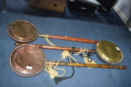 Three Brass & Copper Warming Pans