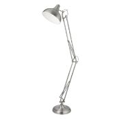 * LARGE ANGLE FLOOR LAMP IN SATIN SILVER 170CM HIGH RRP £200 - Brand New