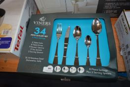 *Viners 34pc Stainless Steel Cutlery Set