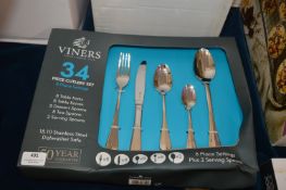 *Viners 34pc Stainless Steel Cutlery Set