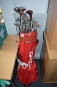 Spida Golf Bag plus Assorted Left-Hand Golf Clubs,